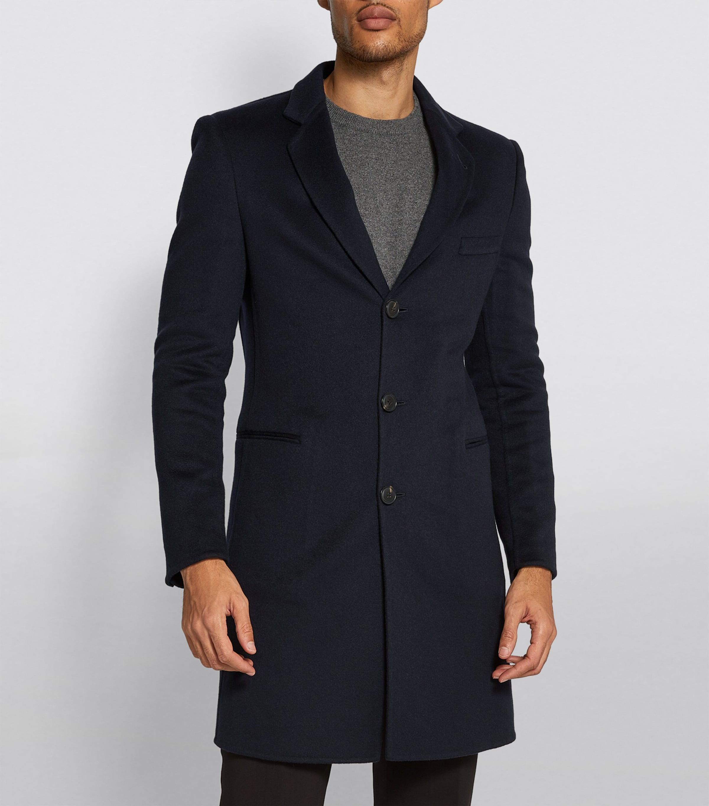Giorgio Armani Blue Cashmere Overcoat | Harrods US