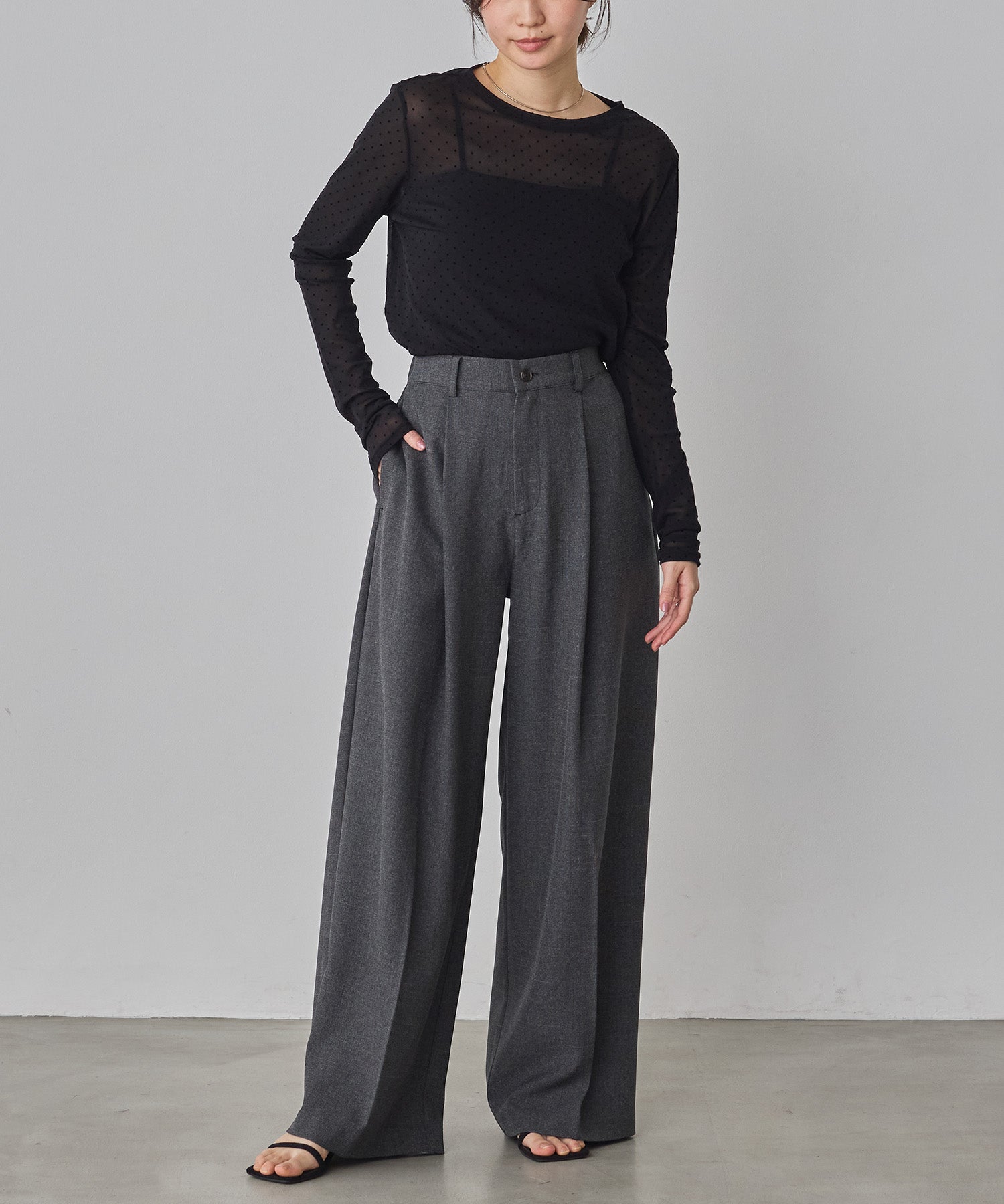 WEB限定/別注】【セットアップ対応】杢調ライトストレートパンツ