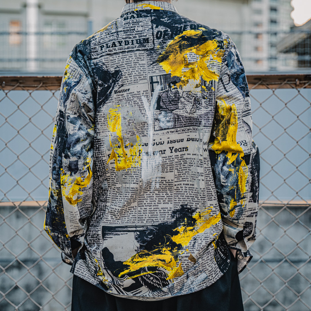 ヨウジヤマモト2022SS YUUKA ASAKURA NEWSPAPER STAND COLLAR BLOUSE