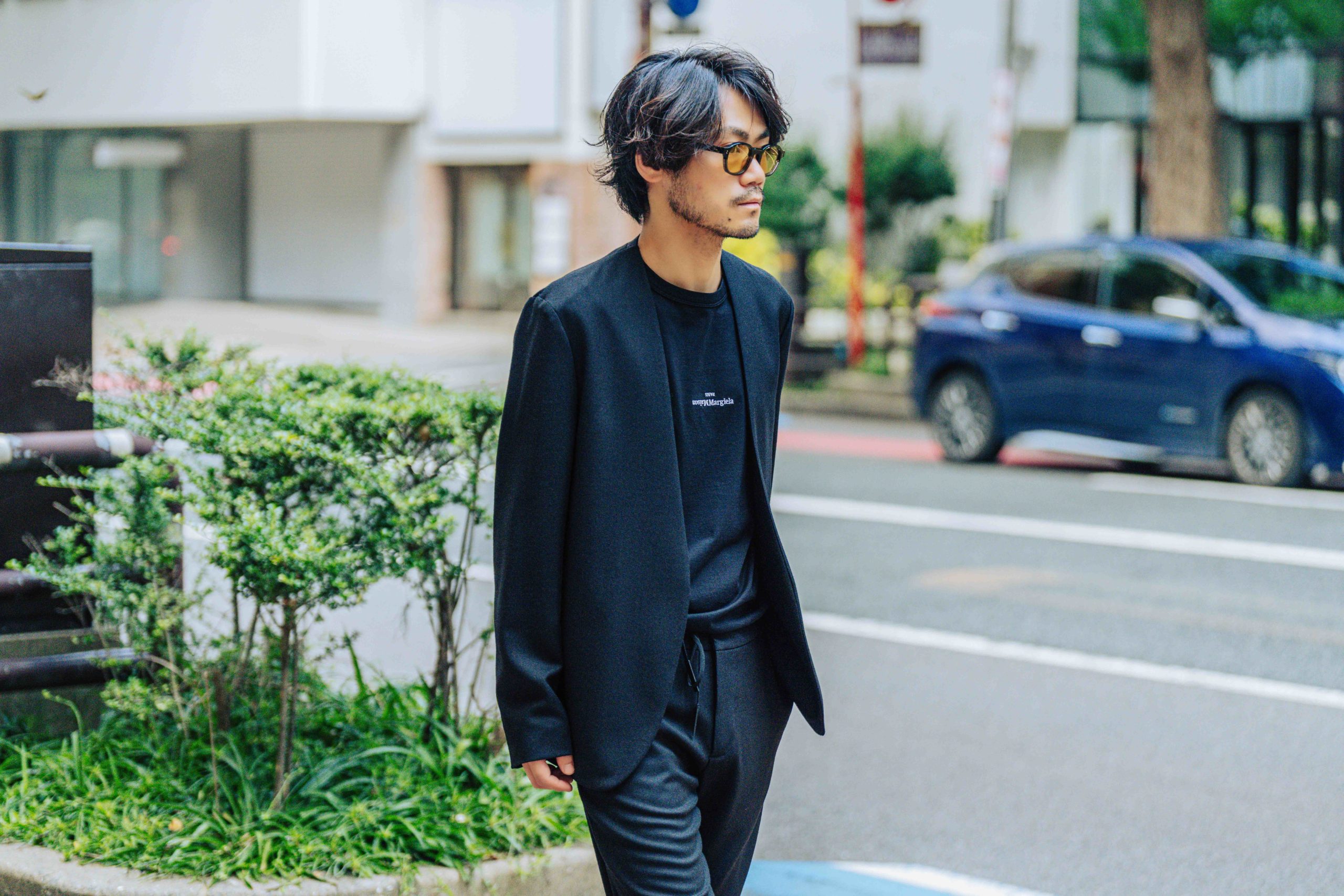 メゾンマルジェラのウールフランネル ノーカラージャケット | HUES