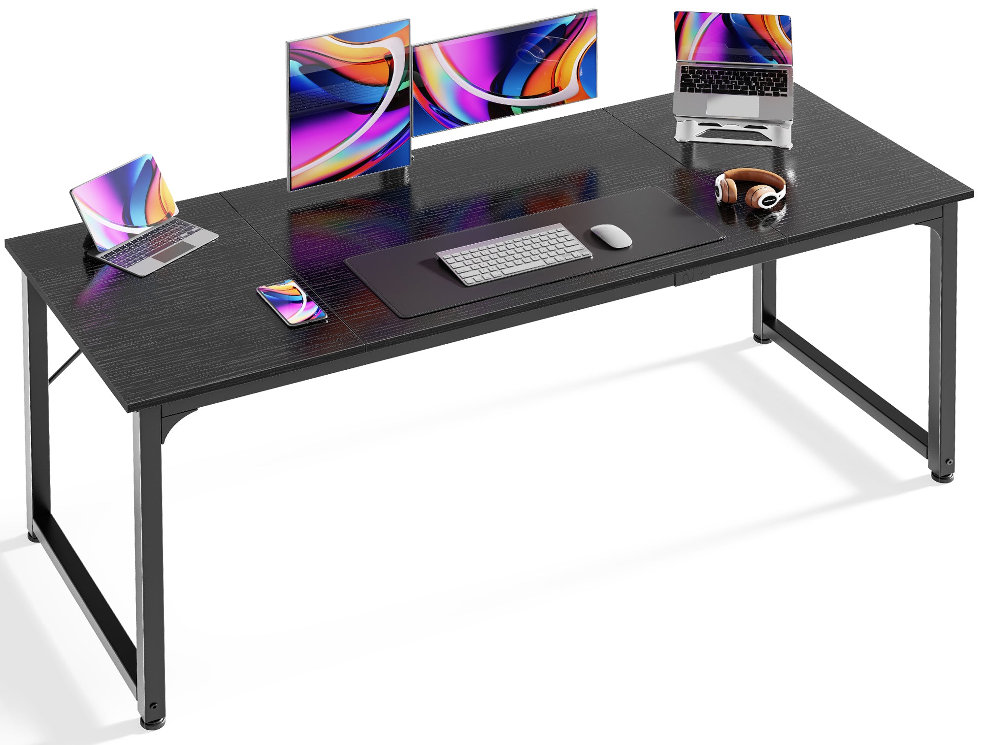 Huuger Computer Desk, 63 Inch Office Desk, Gaming Desk with Storage, W