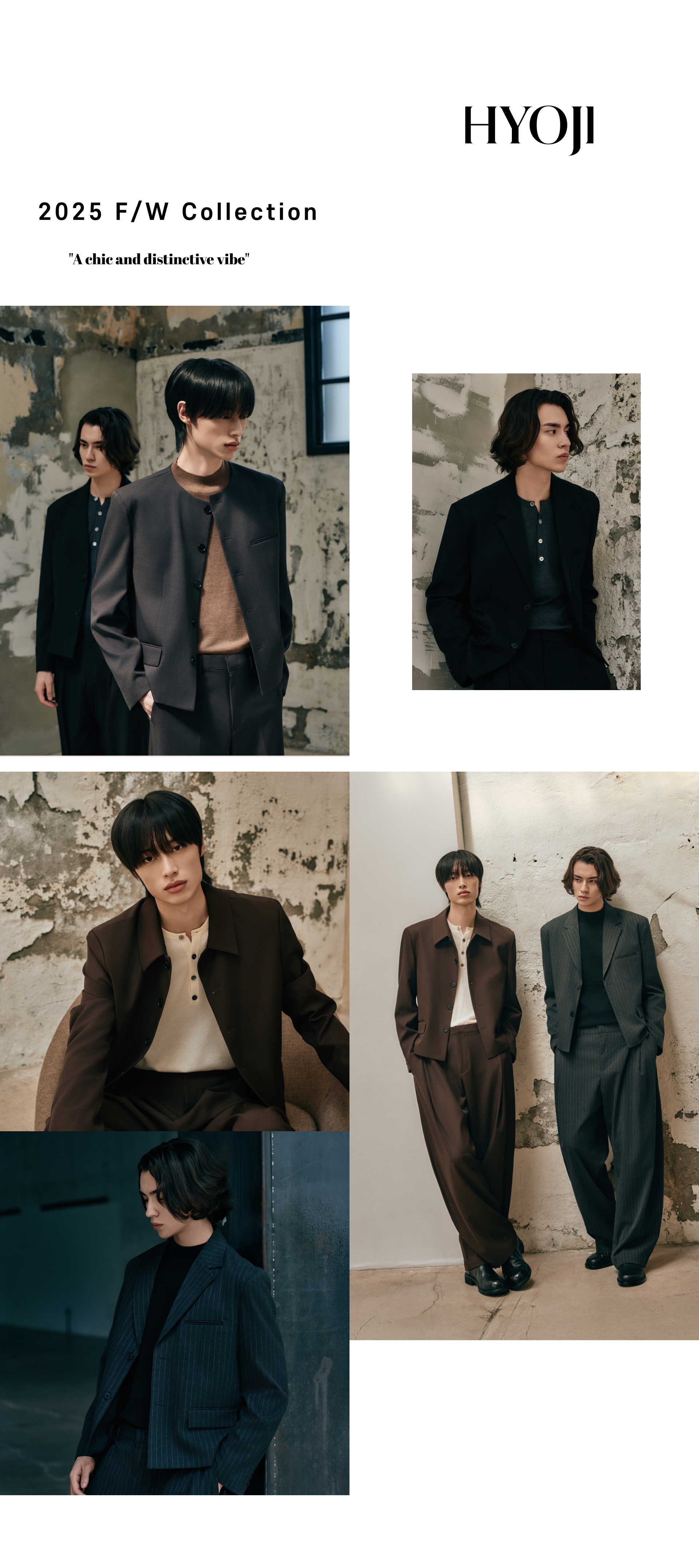 MUSINSA公式 | HYOJI 25 FW クロップストライプセットアップスーツ