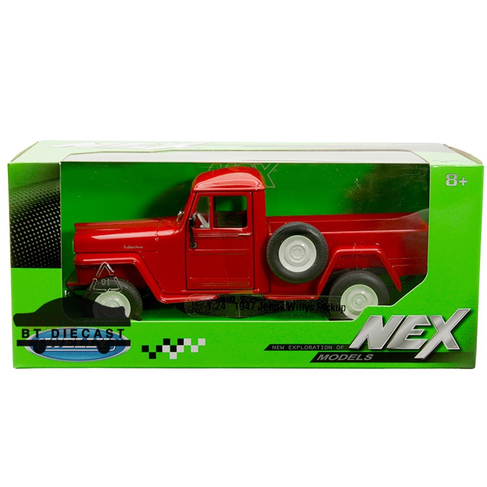 WELLY 1947 JEEP WILLYS PICK UP TRUCK 1/24 DIECAST MODEL RED 24116