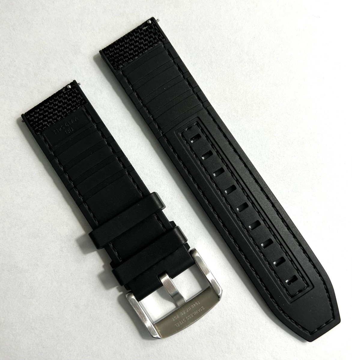 Original Tissot 22mm Black Rubber Watch Band Strap with Quick