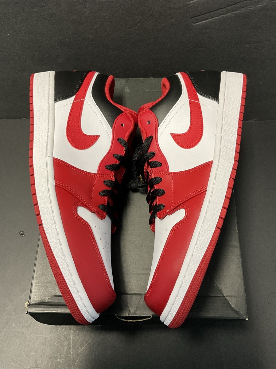 Men's Jordan 1 Low White/ Black Gym Red New Sz 14 #553558 163 | eBay