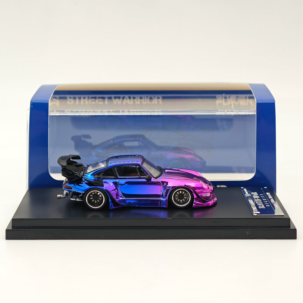 STREET WARRIOR 1:64 Porsche 993 RWB Gradient Chrome Purple Diecast