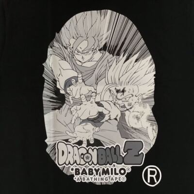 BAPE × Dragon Ball Z BIG APE HEAD T-shirt Black A Bathing Ape Size