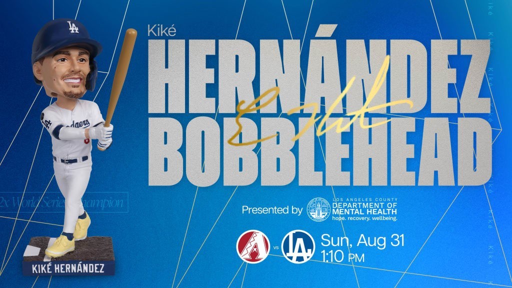 8/31 Kike Hernandez BATTING 2025 LA Dodgers Bobblehead SGA - - NEW
