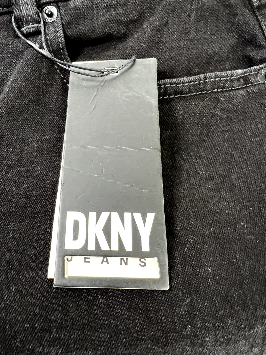 DKNY Jeans Men Size W36 L32 Jeans Black Taper Leg Zip Closure Slim