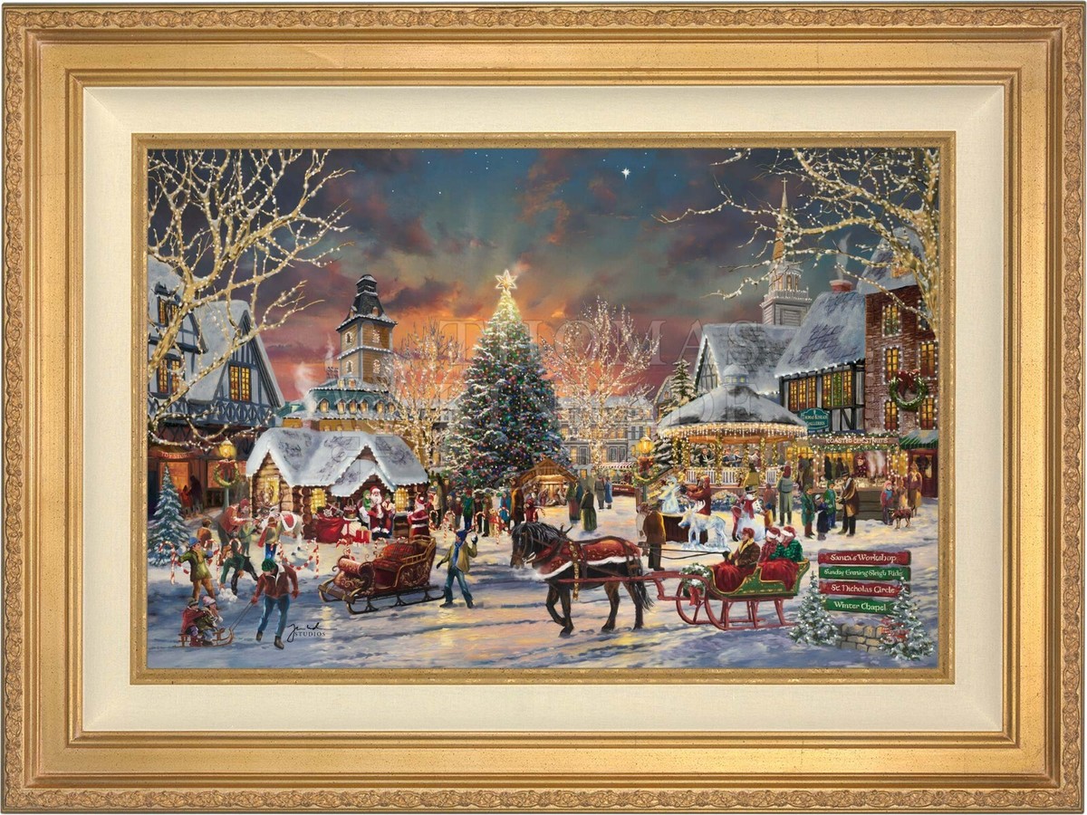 Thomas Kinkade Studios Christmas Festival 24 x 36 LE Canvas G/P