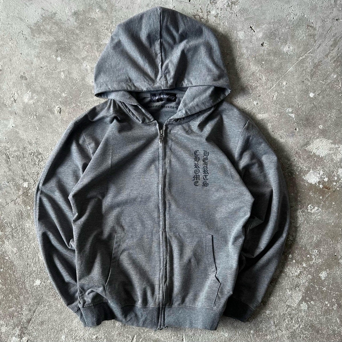 CHROME HEARTS ZIP UP GREY HOODIE | eBay
