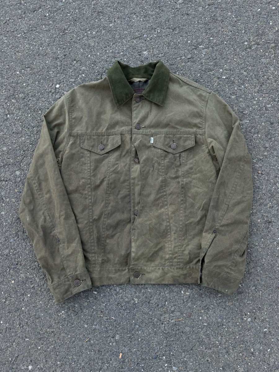 CC FILSON x LEVIS Size Medium Men Oilskin Tin Cloth Olive Hunting