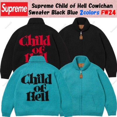 Supreme Child of Hell Cowichan Sweater Black Blue 2colors FW24 | eBay