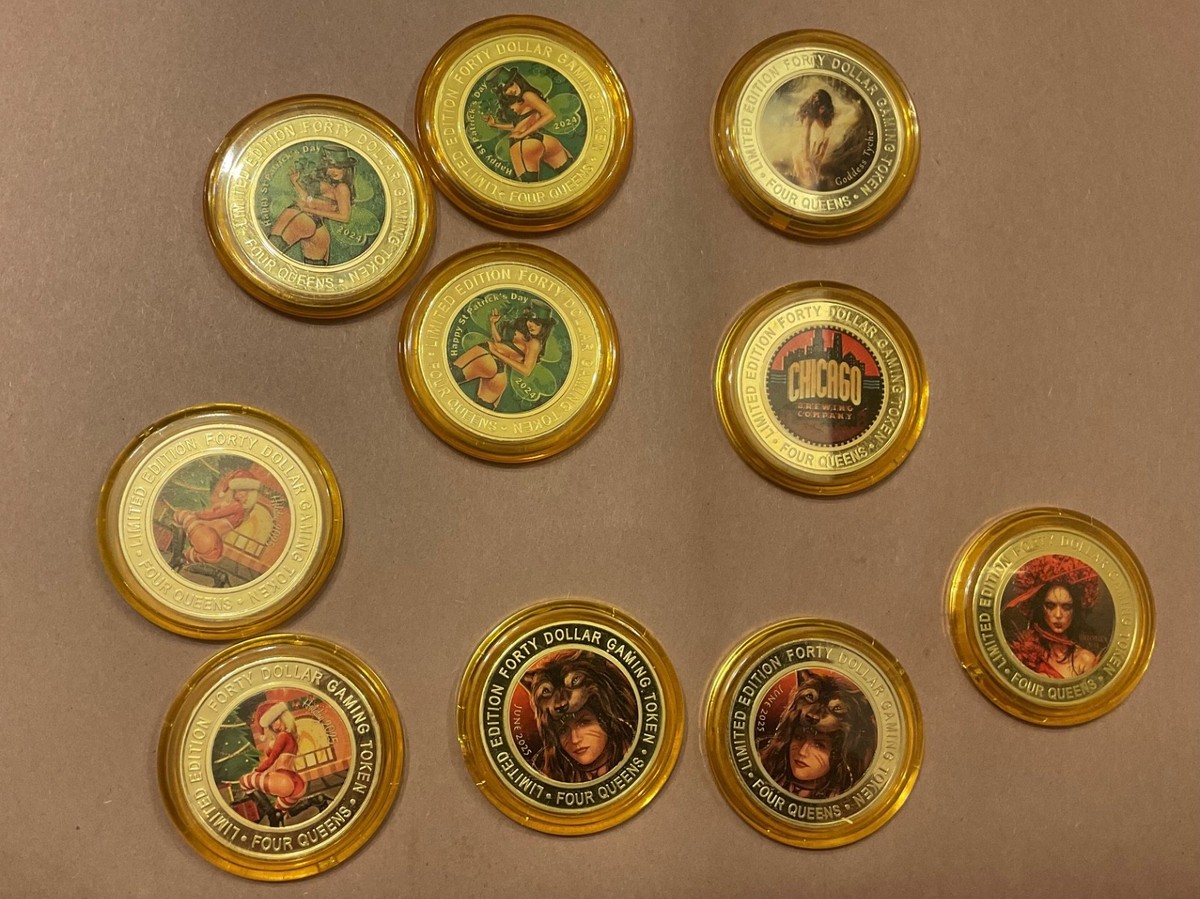 10 x 1.5oz 999 Silver Four Queens Yellow Silver Strike $40 Casino