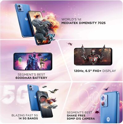 Motorola G64 5G (Pearl Blue, 8GB RAM, 128GB Storage) | eBay