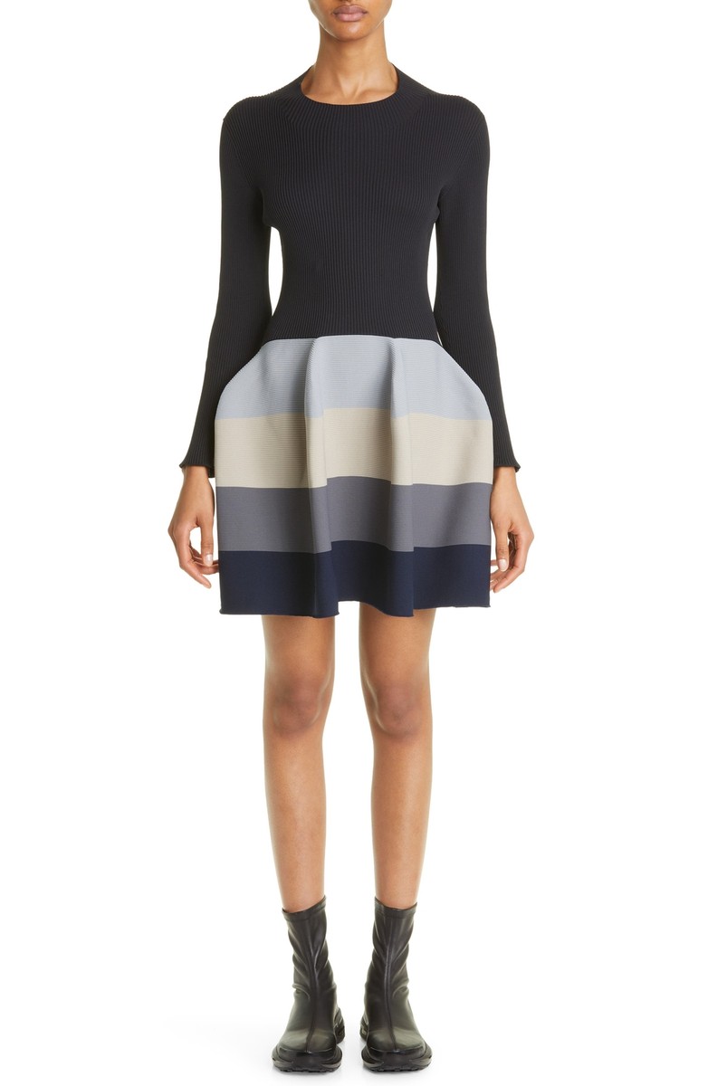 CFCL POTTERY LONG SLEEVE MINI DRESS