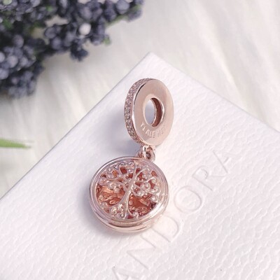 NEW Authentic PANDORA Rose 14K Gold Family Forever Locket Charm