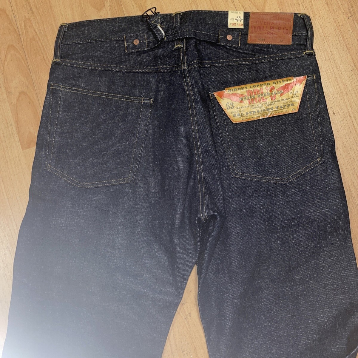 DOUBLE RL RRL buckle back carpenter 30/32 straight leg new jeans