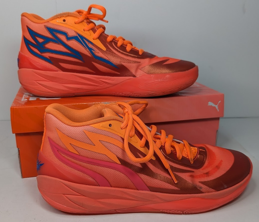 Puma MB.02 Melo 10.5 Fiery-Coral/Ultra-Orange Shoes Sneaker