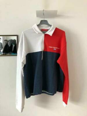 Gosha Rubchinskiy Polo HALF Zip Logo SS16 Sweatshirt Combo Indigo