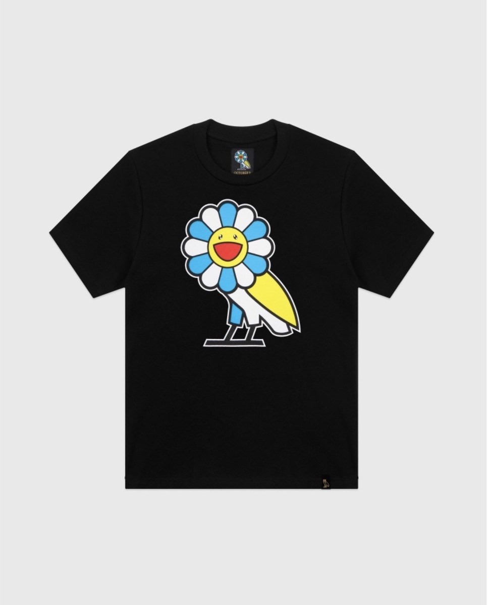 October's Very Own OVO X Murakami Flower Owl Logo Tee Black T
