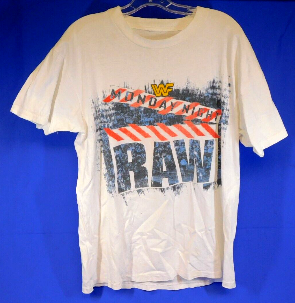 WWF I GET RAW ON MONDAY NIGHT VINTAGE T-SHIRT NO TAG 1995 WWE | eBay
