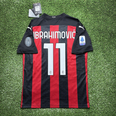 NEW 2020 2021 AC Milan Ibrahimovic Puma Jersey Shirt Kit Medium