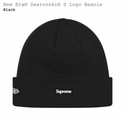 Supreme New Era Swarovski S Logo Beanie Black With Bag N Stickers