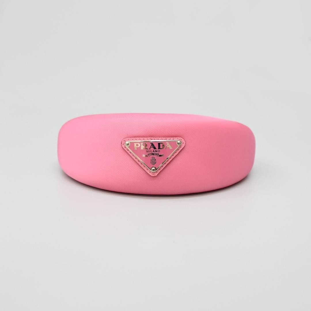 Prada Nylon Pink Headband Hair Accessory Triangle Logo Padded