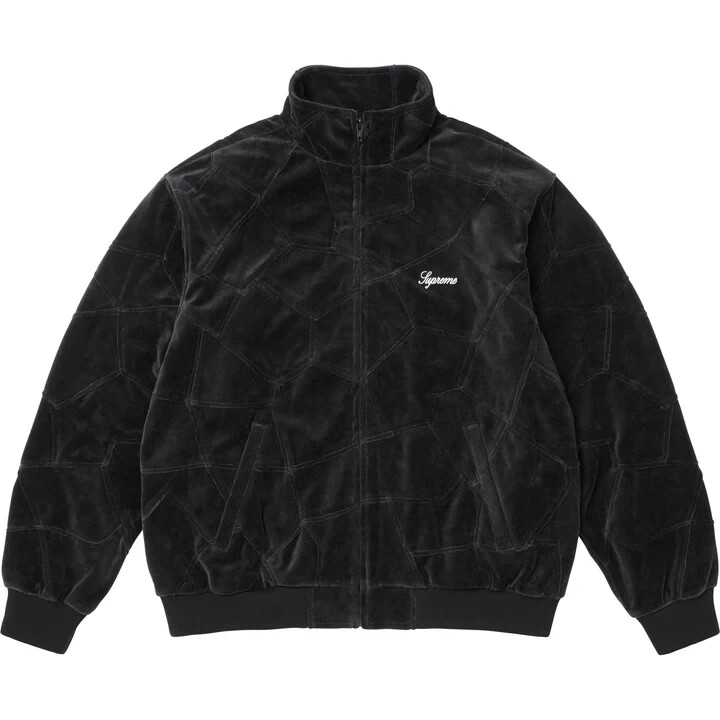 Supreme Patchwork Velour Track Jacket Black | eBay