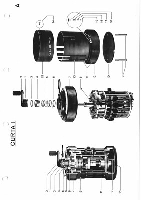Curta Model 1 Type 1 1967 Mechanical Calculator Service Parts