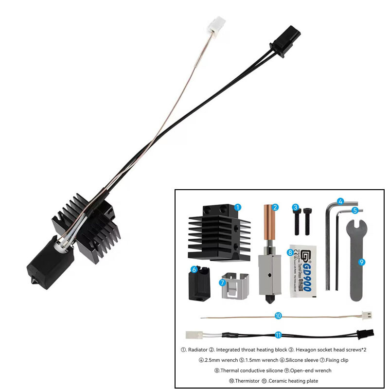 3D Printer Upgrade Hotend For Qidi X Max3/Plus 3/Q1-Pro Heating