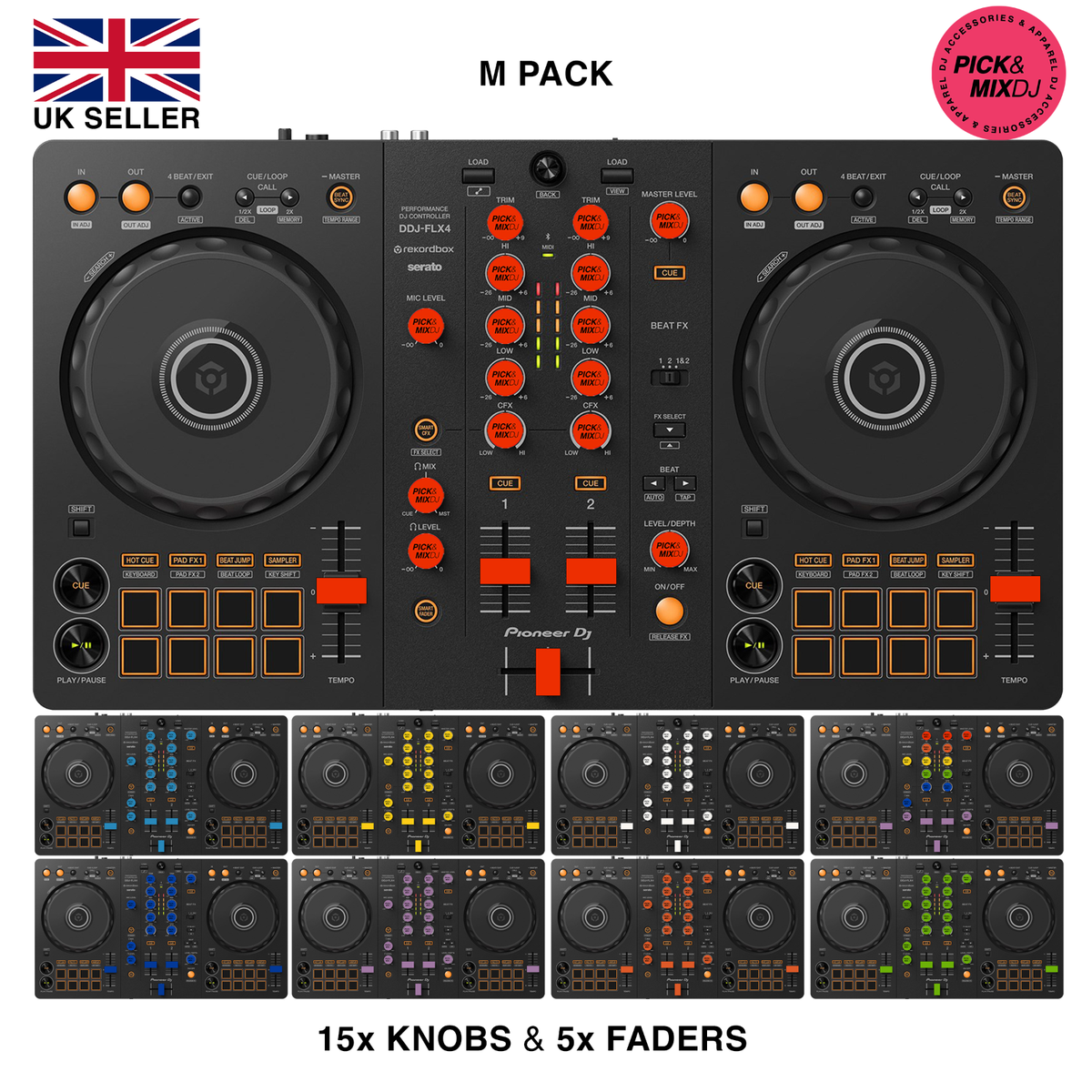 Colour Knobs & Faders for Pioneer DDJ-FLX4, 400/800, OMNIS-DUO