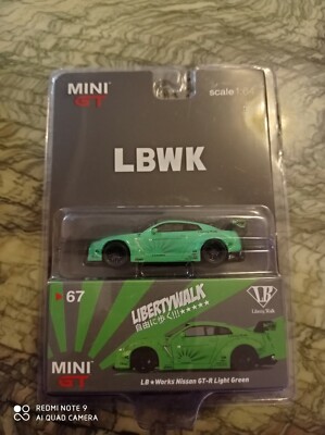 MINI GT 67 Nissan GTR R35 Type 1 Light Green MINIGT LBWK Packing