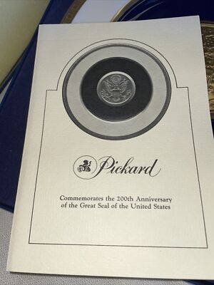 The Great Seal United States Commemorative Plate 200th Ann Pickard