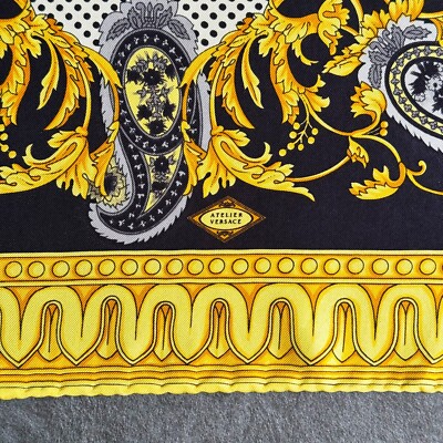 GIANNI VERSACE silk neck scarf Baroque & Paisley size 17