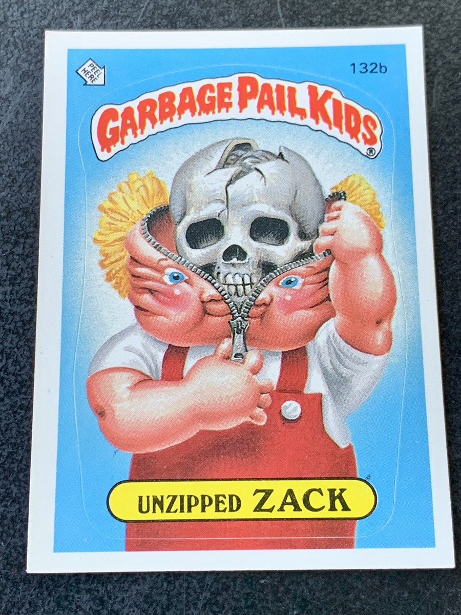 1986 TOPPS GARBAGE PAIL KIDS OS4 #132b UNZIPPED ZACK EYELASH ERROR