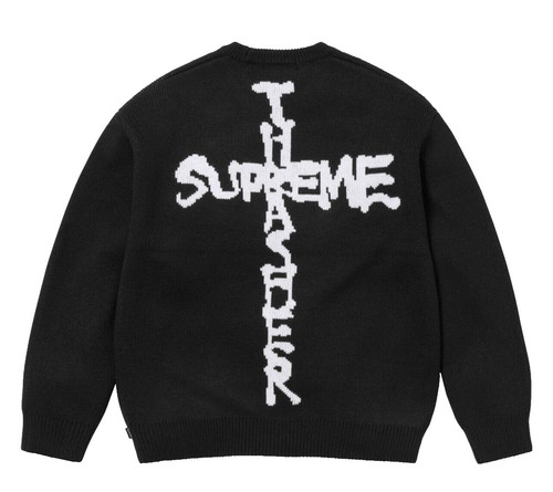 Supreme Tonal Applique Sweater Black Navy Brown Pink 4colors SS25
