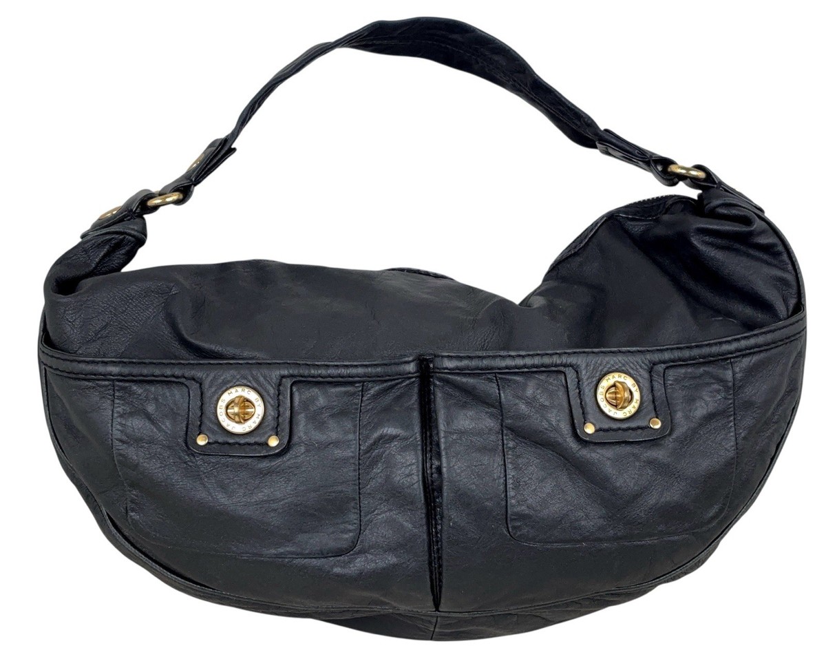 Marc by Marc Jacobs Black Leather Hobo Shoulder Hand bag Turn Lock