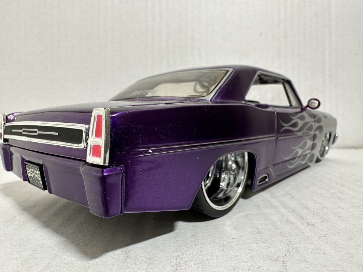 JADA BIGTIME BTM 1967 CHEVY NOVA SS PURPLE / SILVER 1:24 DIECAST