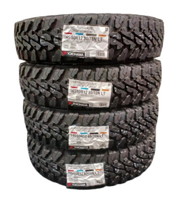 4x YOKOHAMA 145/80R12 Geolandar MT G003 Light Truck Tires Snow Mud