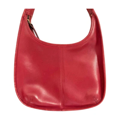 Vintage COACH 9025 Ergo Zip Hobo Bag Red Glovetanned Leather