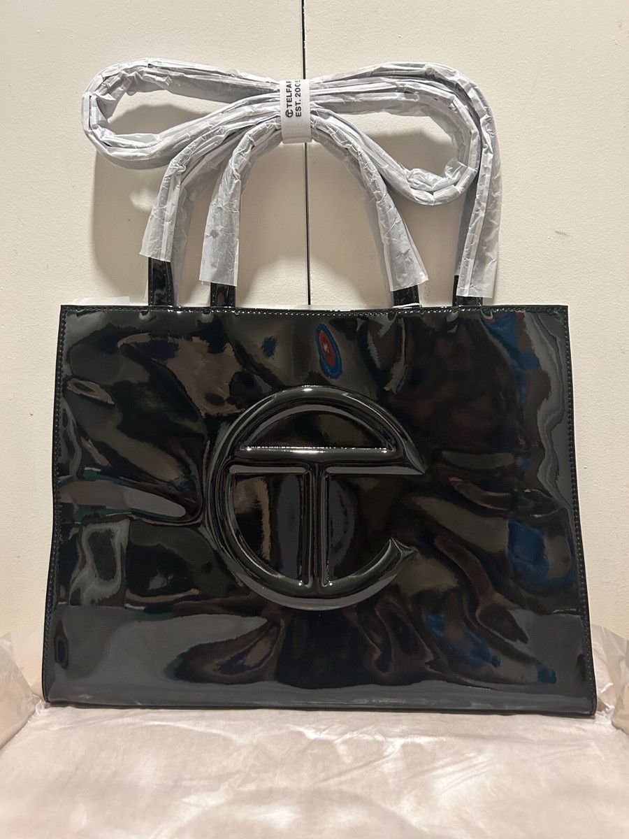 Telfar Medium Black Patent Shopping Bag | eBay