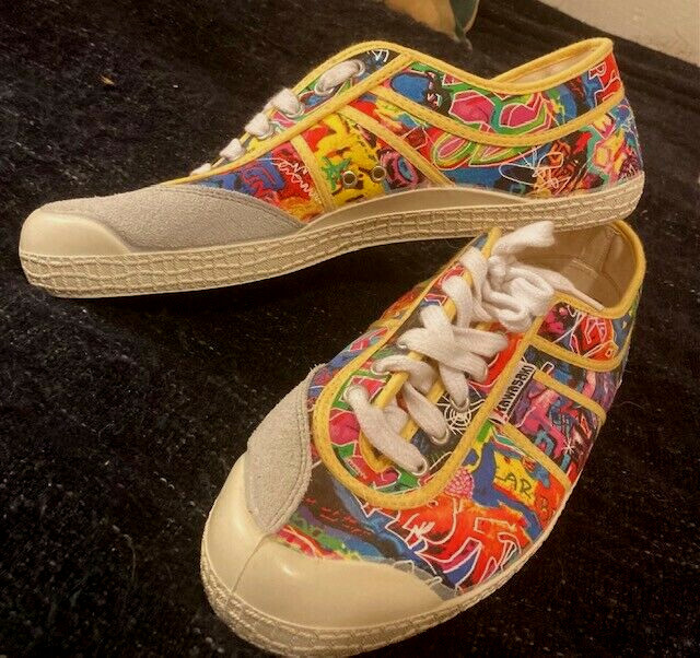 KAWASAKI Canvas Sneakers Cartoon Graffiti Comics Print size EU 44