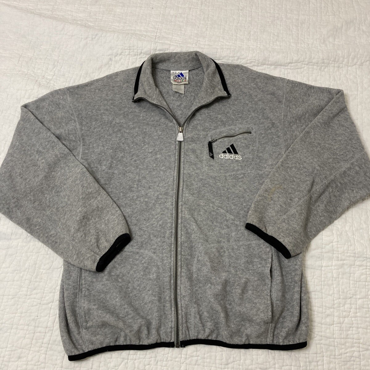 vintage Men's Large Gray adidas full zip fleece auz 001 | eBay
