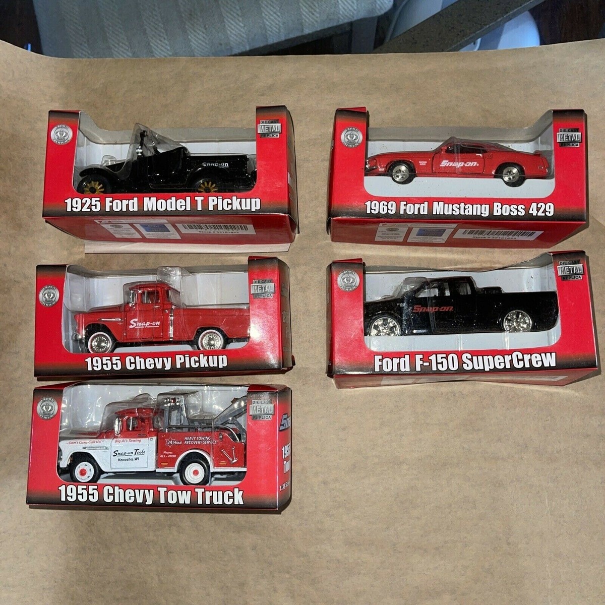 LOT OF 5 - Snap On Die Cast 1:38 Die Cast Cars / Trucks NIB Great