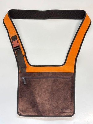 Authentic Miu Miu 1999 SS Archive Shoulder Bag Orange Nylon Canvas
