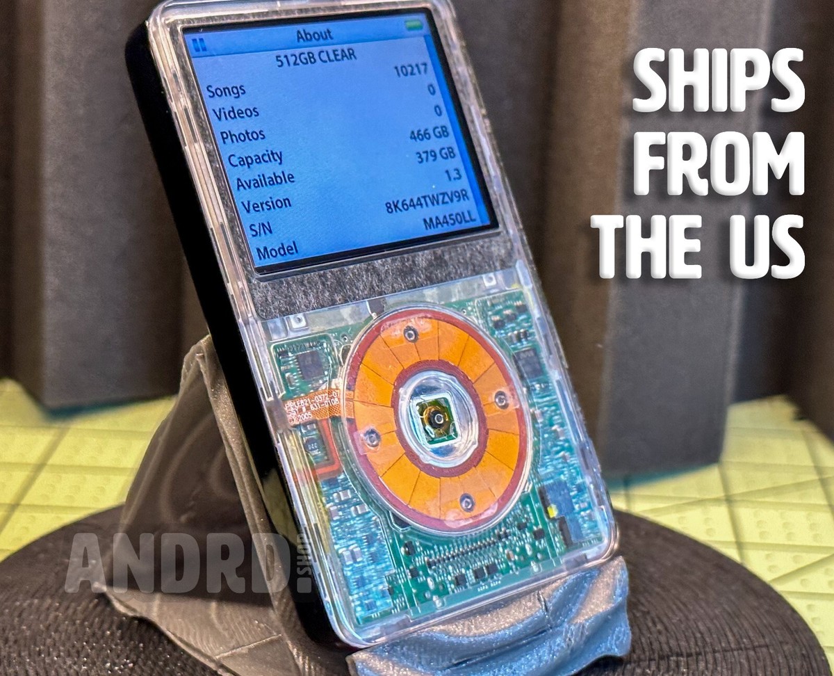 Custom 512GB Clear Face iPod 5.5 Gen - 3000mah Battery - Classic