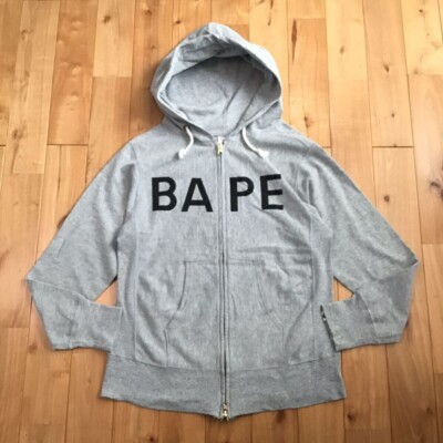 BAPE × CHAMPION BAPE logo zip hoodie Gray A Bathing Ape Size M | eBay