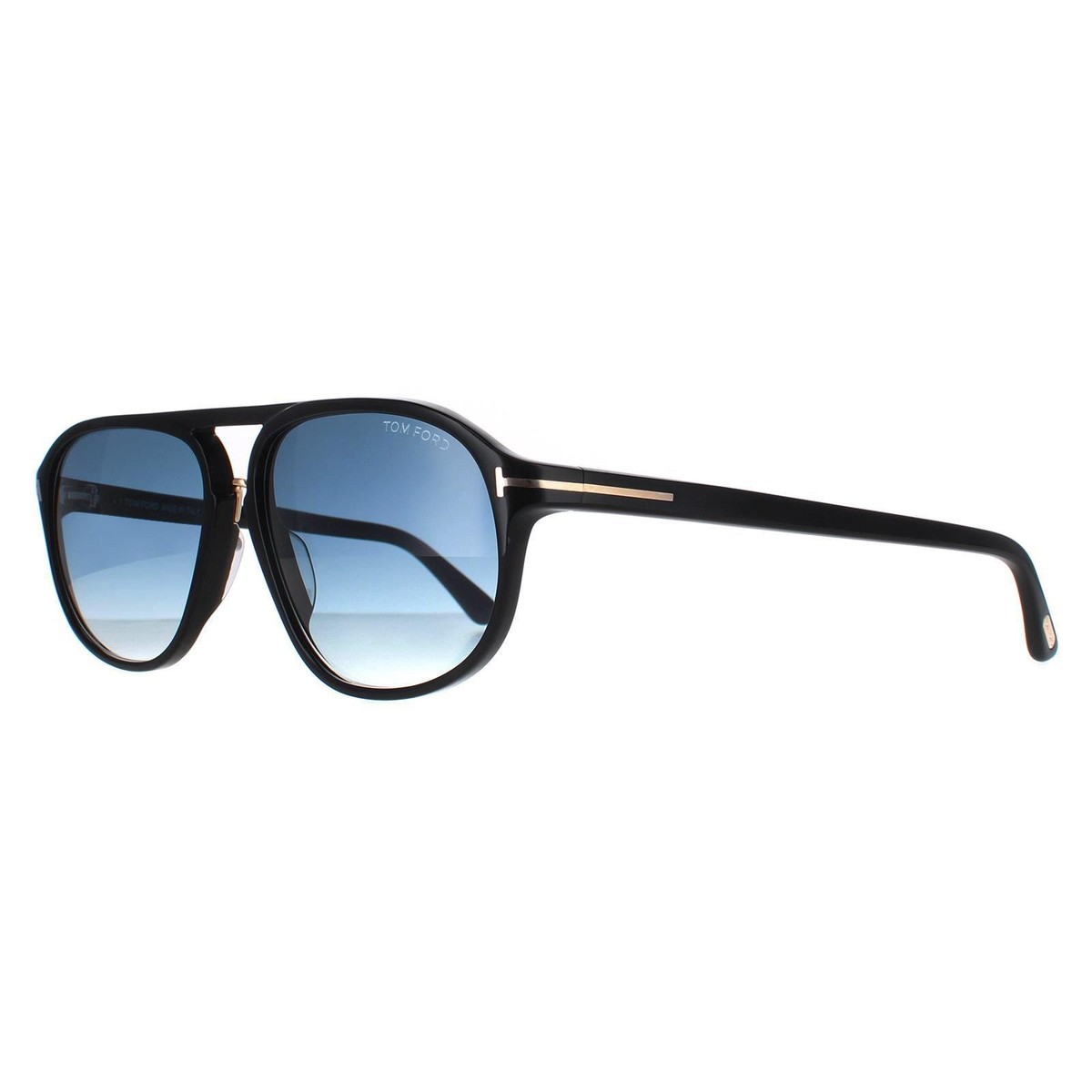 Tom Ford Sunglasses 0447 Jacob 01P Shiny Black Blue Gradient | eBay